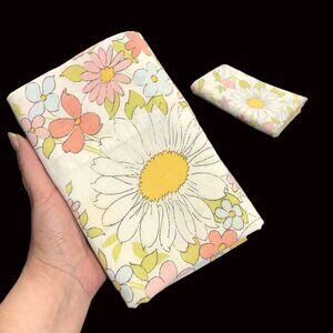 Vintage 1970 TexMade Truprest BOUTIQUE Floral Pillowcase Set Coquette Pastel
